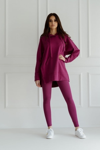 Legginsy damskie gładkie Amarant - Wualaa Women