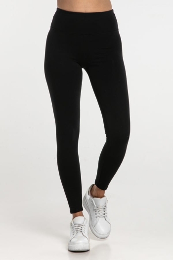 Legginsy damskie gładkie Czarne - Wualaa Women
