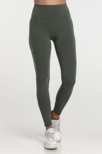 Legginsy damskie gładkie Khaki - Wualaa Women
