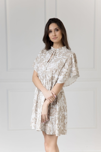 Sukienka damska SARA Rustic Symphony Latte/White - WUALAA Women