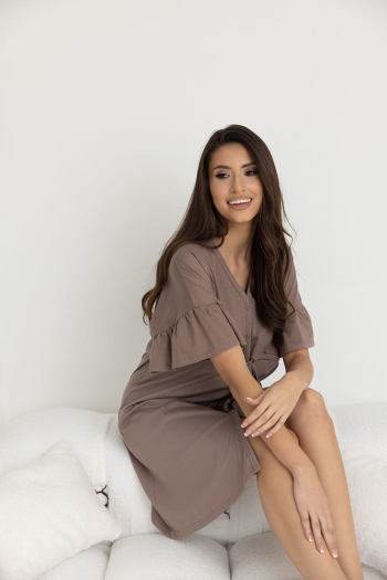 Koszula nocna ciążowa do karmienia Celine Taupe | Dolce Sonno