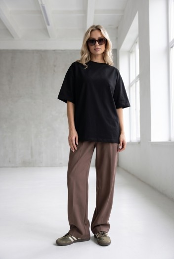 T-SHIRT LINNET OVERSIZE Midnight Black -  Wualaa Women