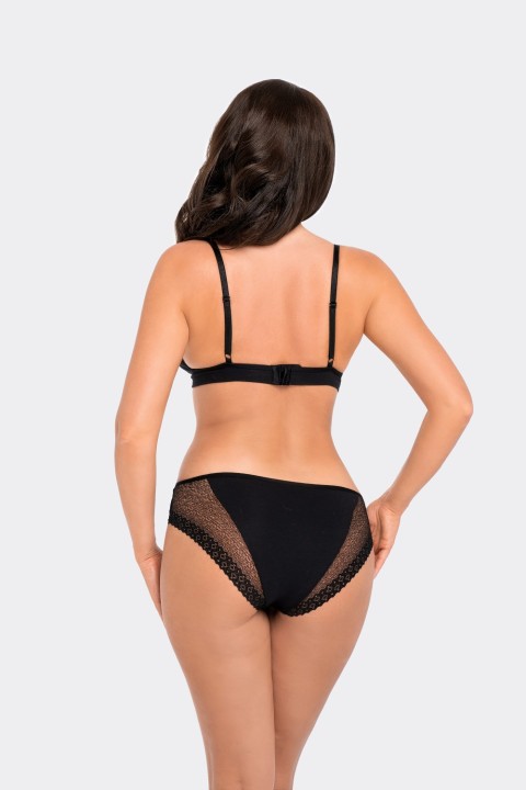 Tył fig Babell BBL 012 z delikatną siateczką i elegancką koronką.