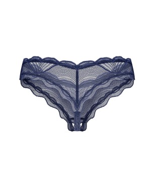 Eleganckie figi Obsessive Nightly Blue w kolorze granatowym – przód i tył