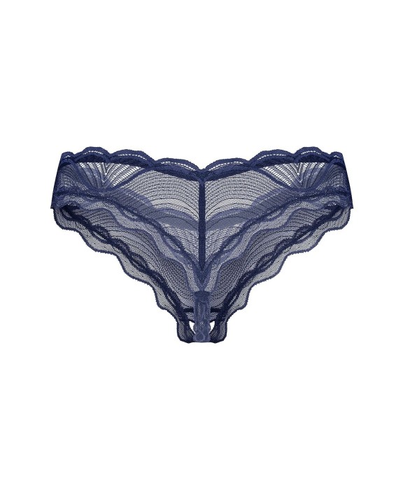 Eleganckie figi Obsessive Nightly Blue w kolorze granatowym – przód i tył