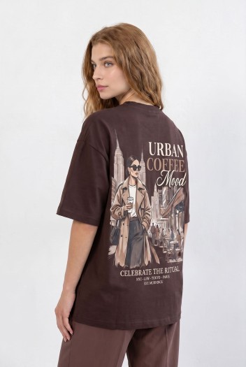 T-shirt Oversize Coffee...