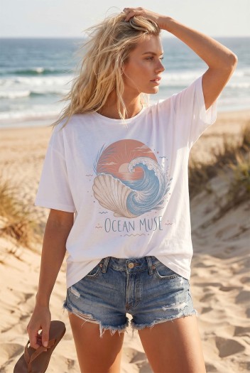 T-shirt Oversize Ocean Muse...