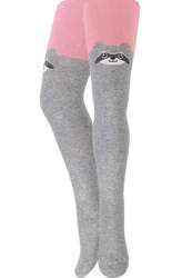 Rajstopy Gatta G28.01N dziewczęce wzorowane Zwierzaki Cottonline 92-122 ash