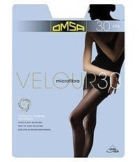 Rajstopy Omsa Velour 30 den 5-XL nero/czarny