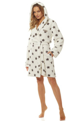 Szlafrok L&L 9135 DS S-2XL damski biały-crystal