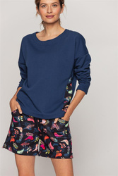 Piżama damska z długim rękawem Ptaszki Cana 932