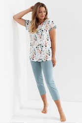 Piżama damska z motywem botanicznym 162 - Cana