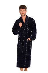 Szlafrok De Lafense 819 3XL-4XL męski granatowy