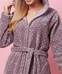 Szlafrok L&L 7119 ZPPR S-2XL damski grafitowy-miętowy