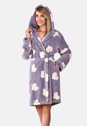 Krótki szlafrok damski z kapturem Kola -  L&L