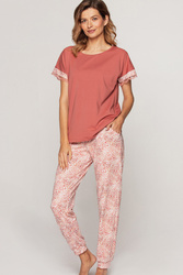 Piżama damska w cętki terakota Cana 943