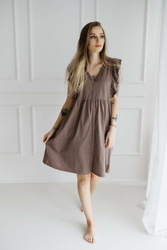 Koszula do karmienia z falbankami Roma/Taupe Dolce Sonno