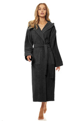 Szlafrok L&L 2102 długi S-2XL damski grafitowy