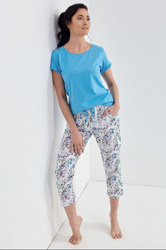 Piżama Cana 169 kr/r S-XL lazur-kwiaty niebieskie