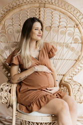 Koszula ciążowa i do karmienia rozpinana na napy Arica/Karmel - Dolce Sonno