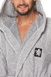 Szlafrok L&L Bruce M-2XL męski bordowy melanż