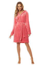 Szlafrok L&L 7119 ZPPR S-2XL damski grafitowy-miętowy