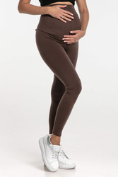 Legginsy damskie dresowe z panelem ciążowym Czekolada - Dolce Sonno