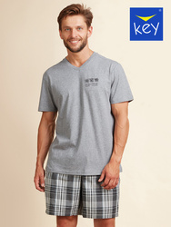 Piżama Key MNS 401 A22 M-2XL szary-kratka