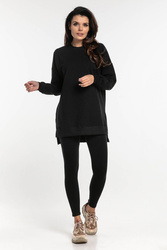 Legginsy dresowe damskie Czarne - Dolce Sonno