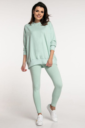 Bluza dresowa damska oversize z rękawem 3/4 Simple/ Avocado - Dolce Sonno