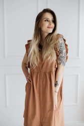 Koszula do karmienia z falbanami Roma/ Karmel - Dolce Sonno