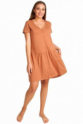 Koszula ciążowa i do karmienia rozpinana na napy Siena/Karmel - Dolce Sonno