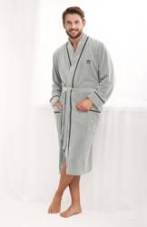 Szlafrok Luna 852 dł/r M-2XL męski grafitowy