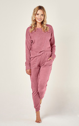 Piżama damska z długim rękawem frotte Davina - Taro