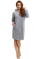Szlafrok Luna 289 M-2XL damski szary ciemny