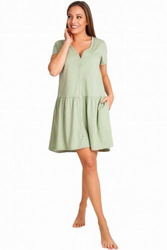 Koszula ciążowa i do karmienia rozpinana na napy Siena/Szałwia - Dolce Sonno